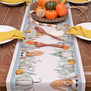 Table Runner 13x72 Inch, Pumpkins Table Decoration Kitchen Dinning Thanksgiving